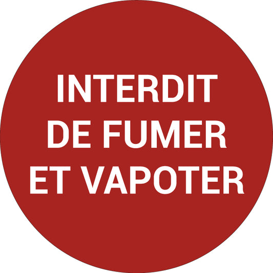Pictogramme INTERDIT DE FUMER ET VAPOTER