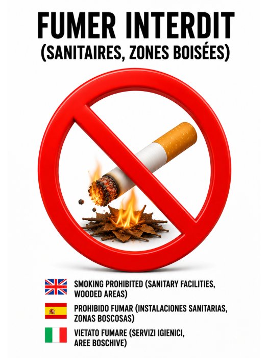 Affiche « Fumer Interdit » – Sanitaires et Zones Boisées