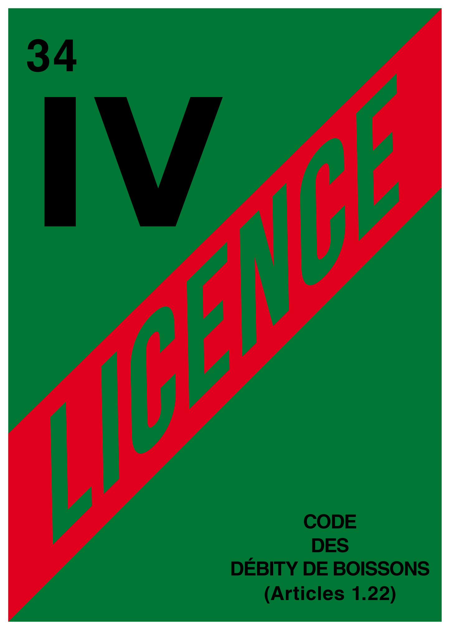 Licence  IV - 4 Panneaux Hérault / département 34