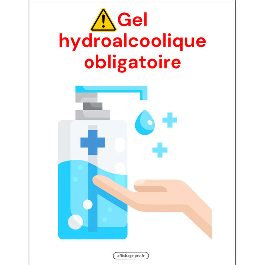 affichage gel hydroalcoolique obligatoire