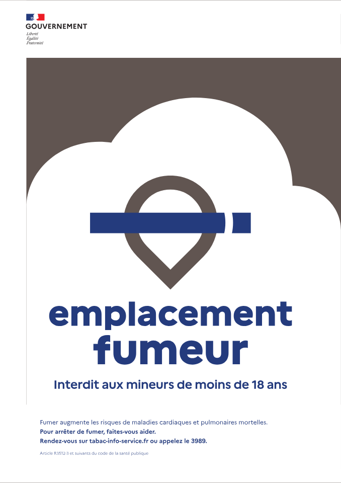 Affichage emplacement fumeur
